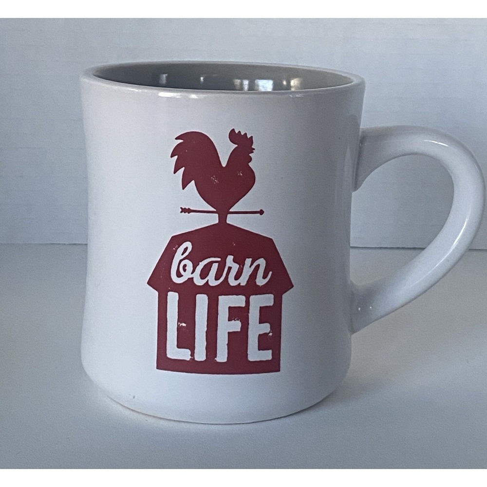 Farm Life Rooster Weathervane "Barn Life" Red White Gray